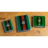 Of military and 7th Gurkha Rifles interest, three enamelled silver cases made for the 7th Gurkha