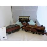 A Hornby O Gauge clockwork 4-4-0 No.2 Tender Locomotive, 1920s, maroon LMS livery, no. 2711,