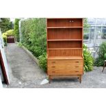 A vintage Danish room divider bookcase/bureau by Bornholm Mobler.