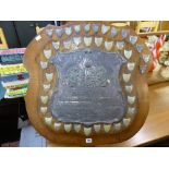 An Annual presentation shield relating to Oddfellows Loyal Guernsey Lodge, silver plate, inscibed M.