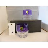 A boxed pair of Waterford 'Circon' amethyst lead crystal tumblers.