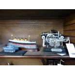 Royal Mint model of Trevithick Steam locomotive, Titanic model, model Tiger Tank etc (5).