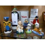 Wade Andy Capp money box, Toy Soldier, Emily Doll, Chuckles the Clown, Baby & Teddy, dog