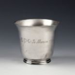 A George III Channel Islands silver Guernsey pattern beaker, maker's mark IH below a sunburst struck