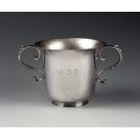 An 18th century Channel Islands silver christening cup, maker's mark IH struck once below rim (