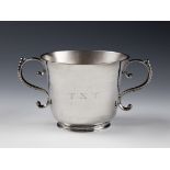 An 18th century Channel Islands silver christening cup, maker's mark IA struck three times to