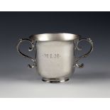 An 18th century Channel Islands silver christening cup, maker's mark IH struck once below rim (