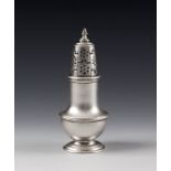 A George II Channel Islands silver pepper pot, maker's mark PM struck three times to base (Pierre