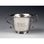 An 18th century Channel Islands silver christening cup, maker's mark IH struck once to base (Jean