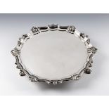 A George II Channel Islands silver waiter, maker's mark GH struck once to underside (Guillaume