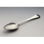 A Channel Islands silver Old English pattern dessert spoon, maker's mark JLP (version with L & P