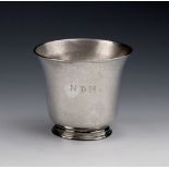 A George III Channel Islands silver Guernsey pattern beaker, maker's mark PM struck twice, once to