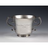 An 18th century Channel Islands silver christening cup, maker's mark IA struck three times to