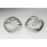 A pair of George III Channel Islands silver shoe buckles, maker's mark ID struck twice to each