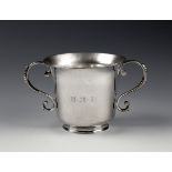 An 18th century Channel Islands silver christening cup, maker's mark IH struck once to base (Jean
