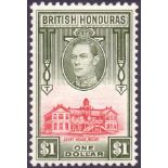 British Honduras Stamps : 1938 $1 Scarlet and Olive,