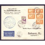 Postal History , Airmail : HUNGARY, flown on Graf Zeppelin on the 1931 Hungarian flight,