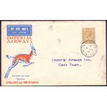 1931 Imperial Airways cover from London to Cape Town dated 9th Dec 1931.