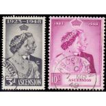 Ascension Stamps : 1948 Silver Wedding fine used pair.