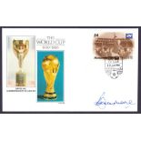 Bobby Moore signed 1986 World Cup cover, genuine signature.