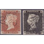 STAMPS : 1840 Two Penny Blue Plate 2 lettered (RC) very fine four margin matched pair (ex