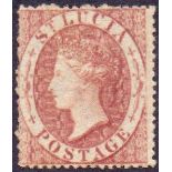 ST LUCIA STAMPS : 1860 1d Rose mounted mint SG 1