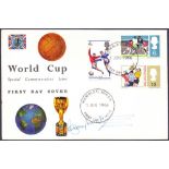 AUTOGRAPH: BOBBY MOORE signed 1966 World Cup First Day Cover with Wembley cancel.