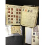 STAMPS : Small old all World stamp album. Plus small book with QV Great Britain stamps.