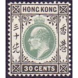 HING KONG STAMPS : 1903 30c Dull Green and Black.