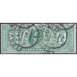 GREAT BRITAIN STAMPS : 1902 £1 Dull Blue Green. Fine used cancelled by London hooded CDS's.