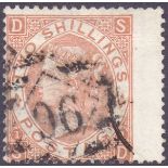 GREAT BRITAIN STAMPS : 1880 2/- Brown (SD) fine used good colour,