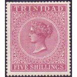 TRINIDAD STAMPS : 1894 5/- Maroon.