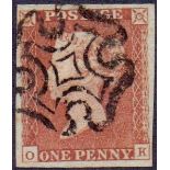 STAMPS: 1841 1d Red plate 18 very fine