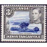 KENYA STAMPS : 1938 3/- Dull Ultramarine and Black perf 13 x 12.5.