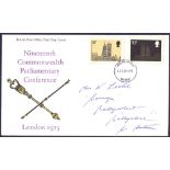 FIRST DAY COVERS : 1973 Parliament FDC with partial Gold print missing on the 10p,