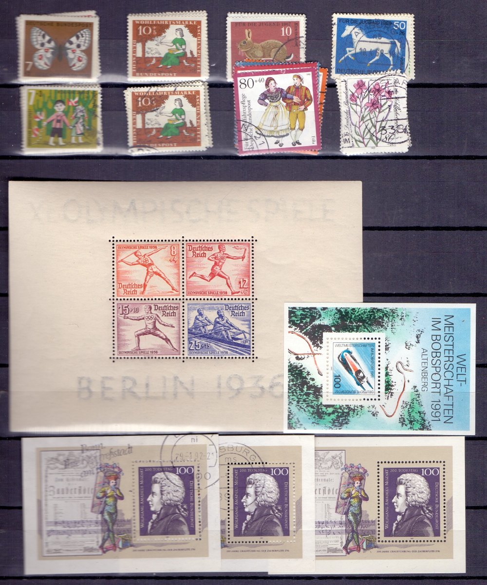 STAMPS : Germany and France stock book of modern mint issues.