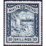 MALTA STAMPS : 1899 10/- Blue Black.