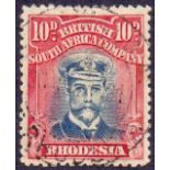 RHODESIA STAMPS : 1913 10d Indigo and Carmine.