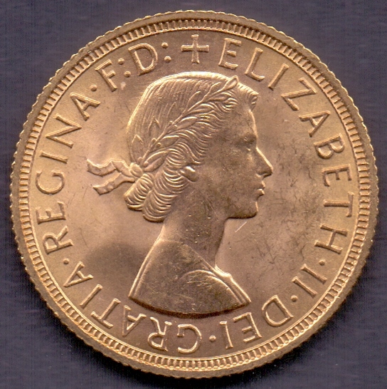 COINS : 1958 Gold Sovereign good to fine condition (£5 bidding increments) - Image 2 of 2