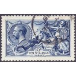 GREAT BRITAIN STAMPS : 1913 10/- Indigo Blue fine used cancelled by CDS.