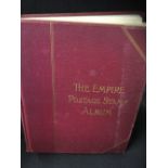 STAMPS : WORLD, old Empire printed album with a good splattering of stamps throughout,