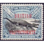 NORTH BORNEO STAMPS : 1901 12c Black and Dull Blue.