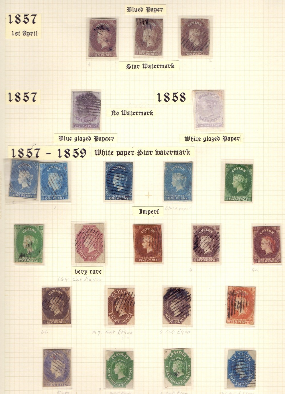 CEYLON STAMPS : A comprehensive mint & used collection inc 1857 issues inc 6d (blued paper), - Image 7 of 10