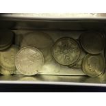 COINS : Box of mixed coins including a small amout of pre-47 silver coins,