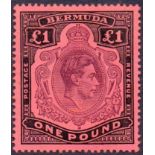 BERMUDA STAMPS : 1938 £1 Pale Purple and Black, Pale Red.