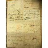 SIGNATURES : 1798 - 1835 Collection of Parliamentary Free Fronts stuck into an old ledger,