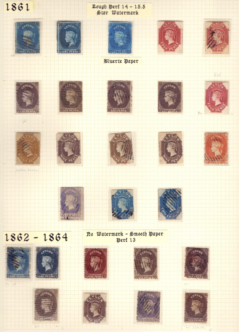 CEYLON STAMPS : A comprehensive mint & used collection inc 1857 issues inc 6d (blued paper), - Image 8 of 10