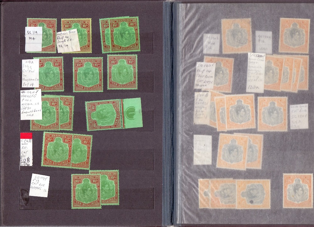 BERMUDA STAMPS : A fabulous collection in a small stockbook of mint & used George VI key-plate