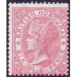 BRITISH HONDURUS STAMPS : 1865 6d Rose (No Wmk).