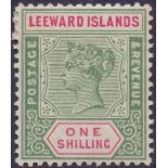 LEEWARD STAMPS : Collection in album with QV 1890 issue mint to 1/-,